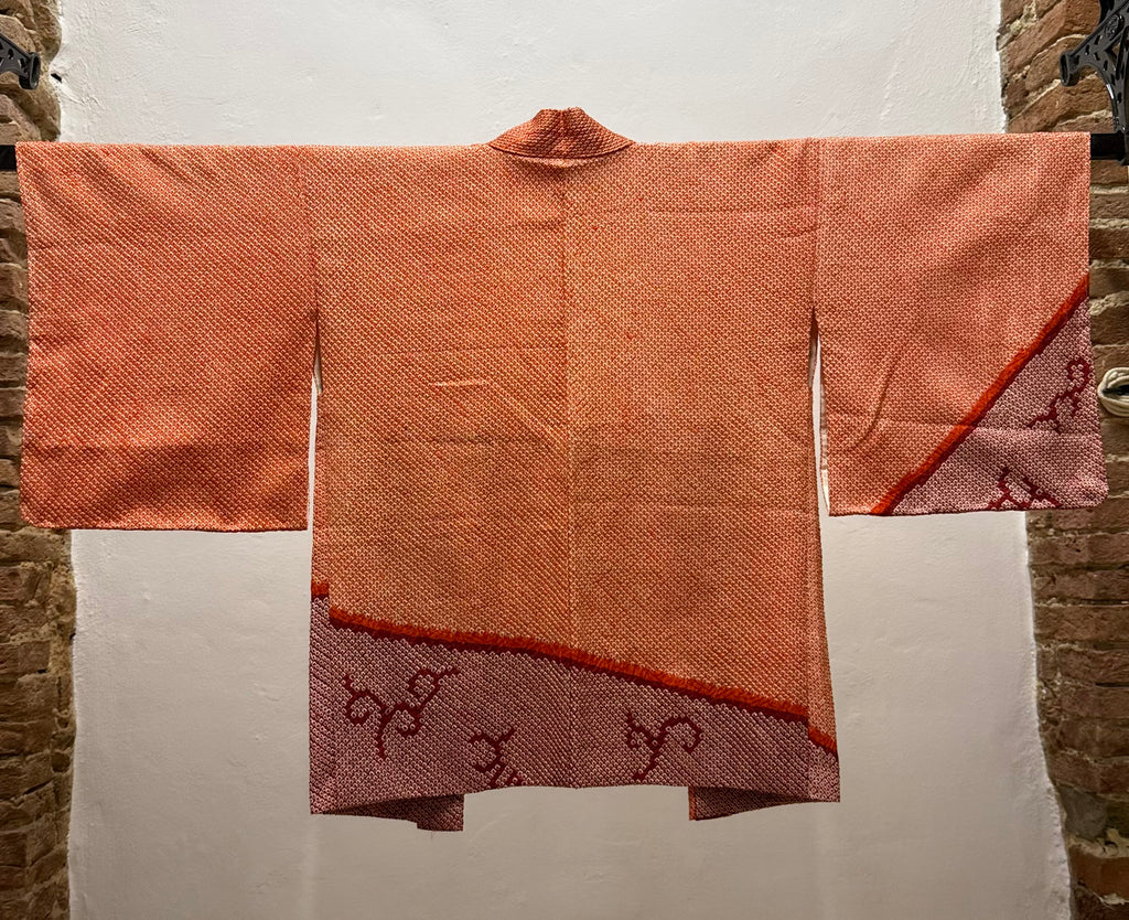 Shibori bicolore arancione